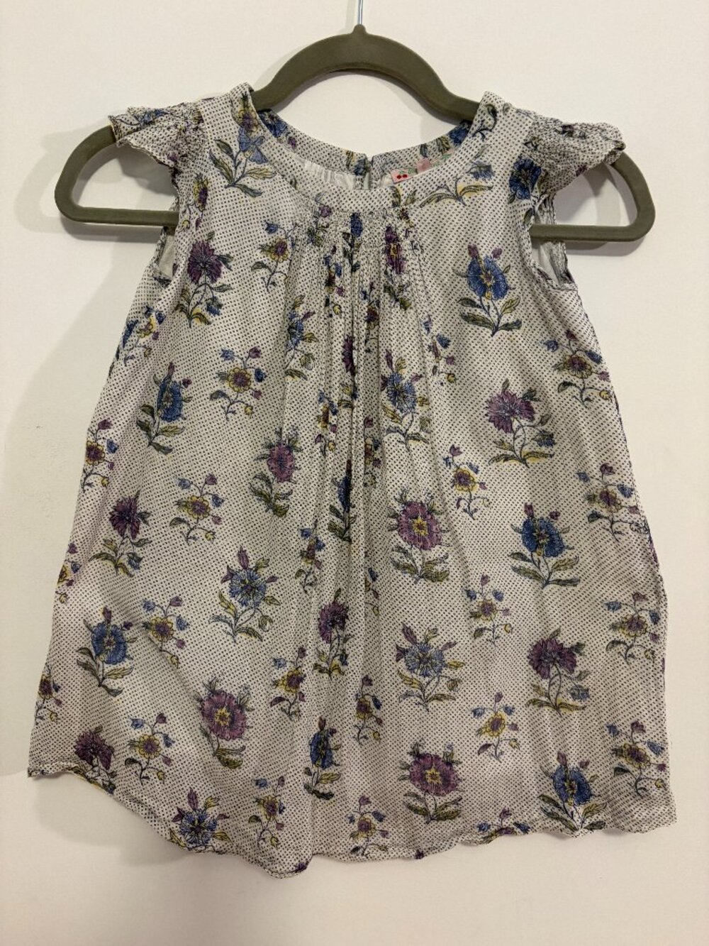 Bonpoint plue and purple flower print dress size 6